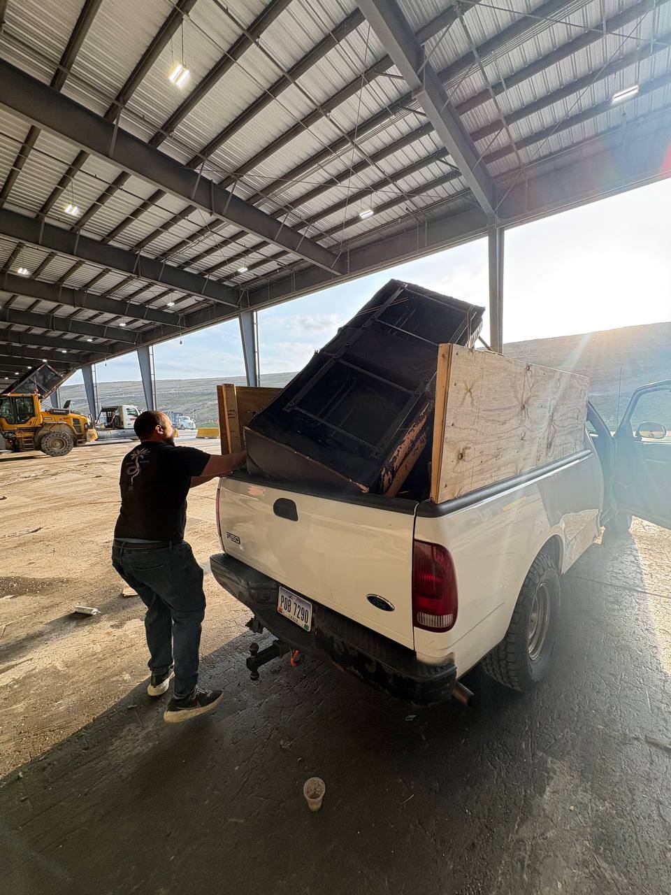 Doug unloading at the dump