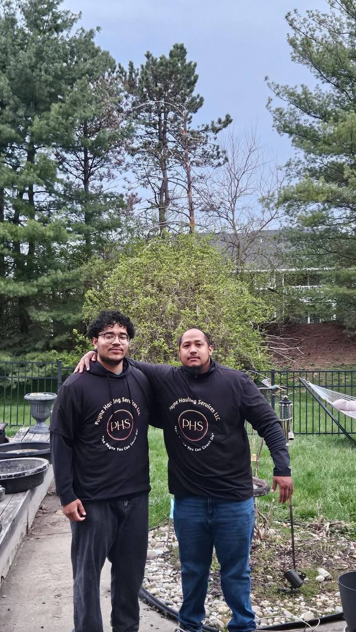 Doug and his nephew - Payne Hauling Services team in PHS hoodies